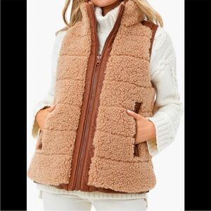 Tuckernuck Tan and Brown Shearling Vest